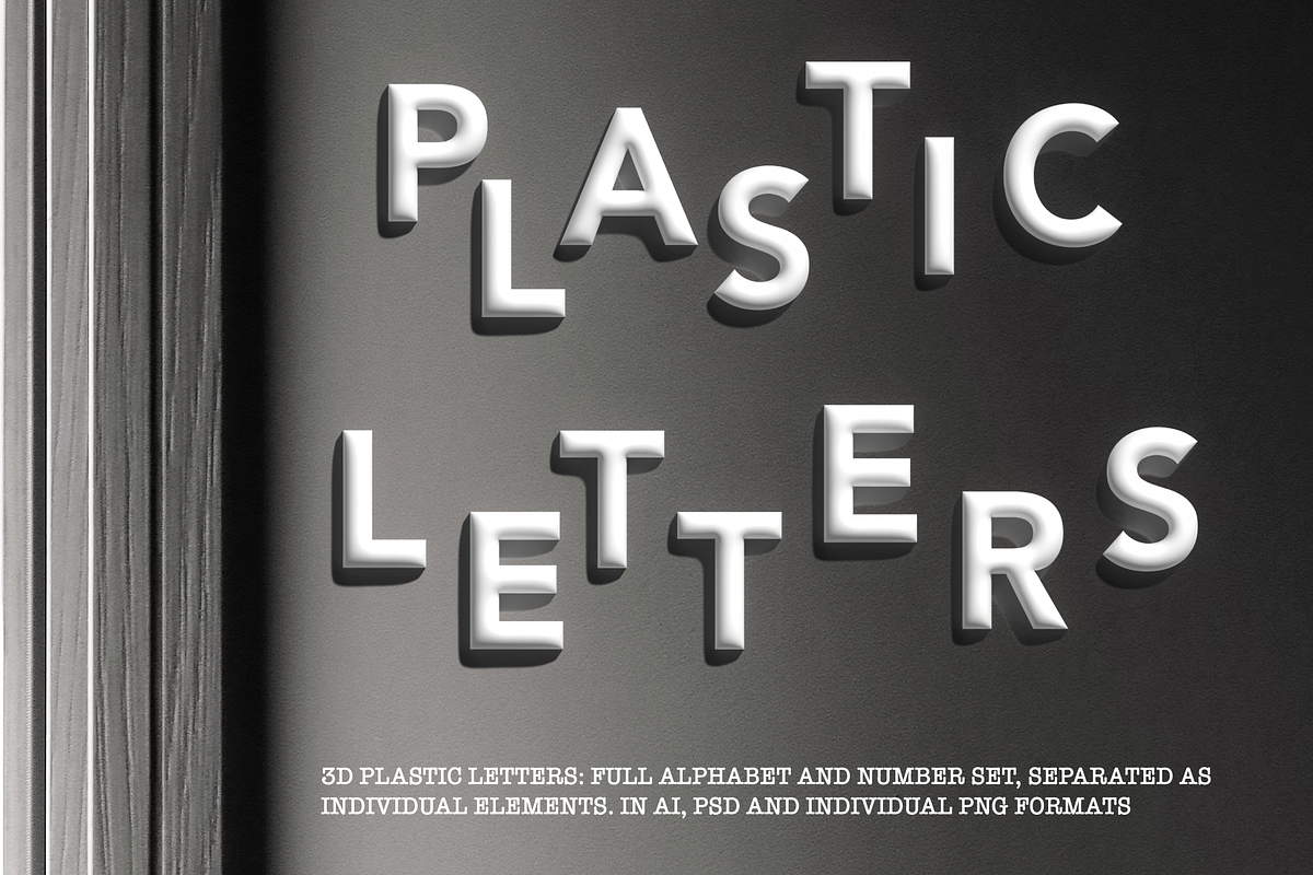 3D Plastic Letters & Numbers, an Object 3D Model by Graphic Pattern Studio (Photo 1 of 6)