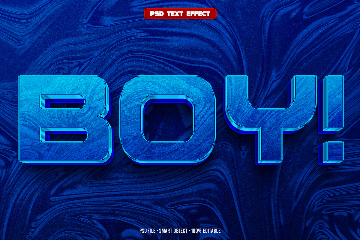 Boy 3D editable text effect, a Layer Style Add-On by Hello Muh (Photo 1 of 2)