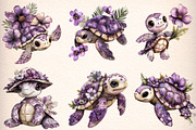 summer sea turtle clipart, an Illustration by GatewayDesign (Thumbnail 2 of 9)