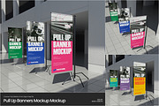 Pull Up Banners Mockup, an Advertising Mockup by Permadi Creative (Thumbnail 1 of 5)
