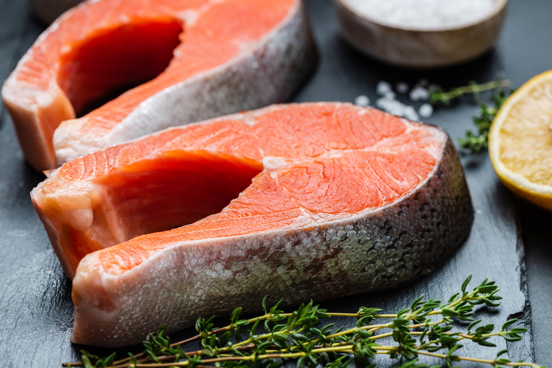 Fresh fish. Raw uncooked salmon, a Food & Drink Photo by The baking man