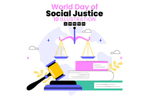 10 World Day of Social Justice, a Person Illustration by denayunebgt