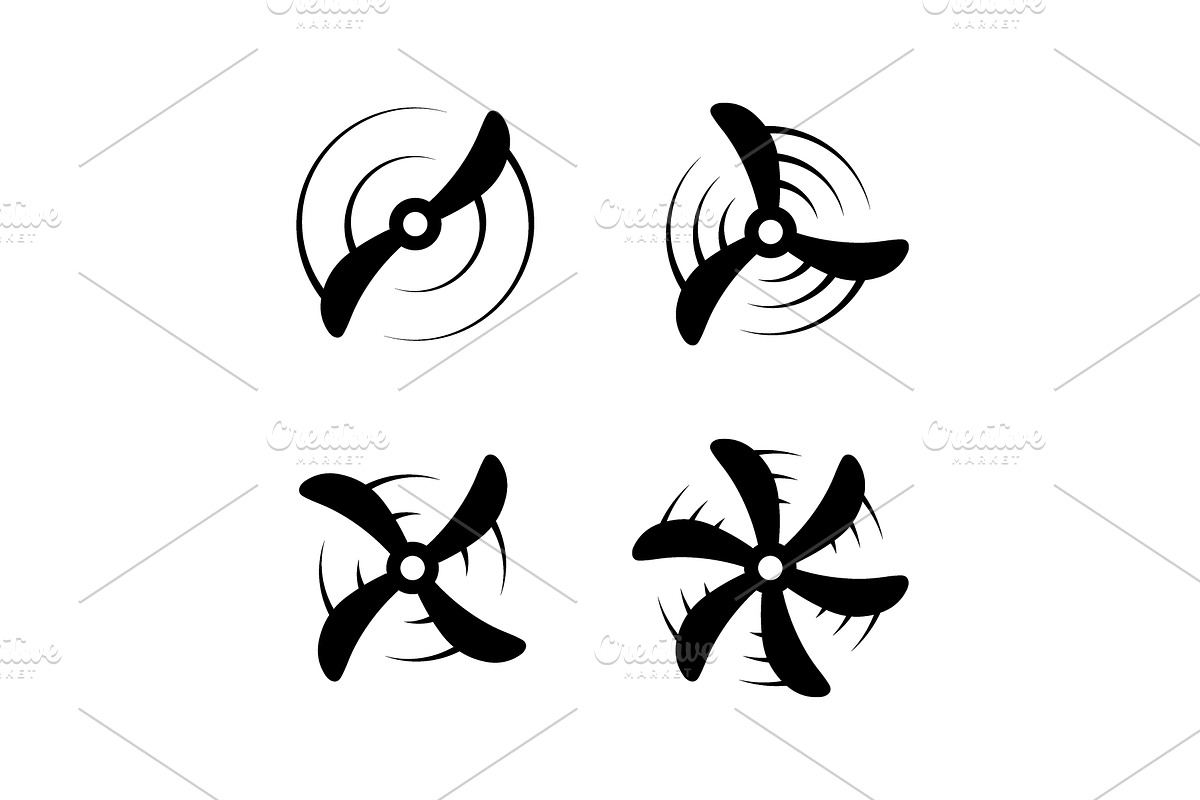 Airplane propeller icons. Vector, a Transportation Illustration by GraphiShop