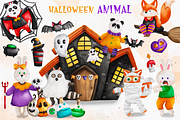Animal Halloween, Halloween Clipart, an Animal Illustration by Apixsala (Thumbnail 1 of 14)