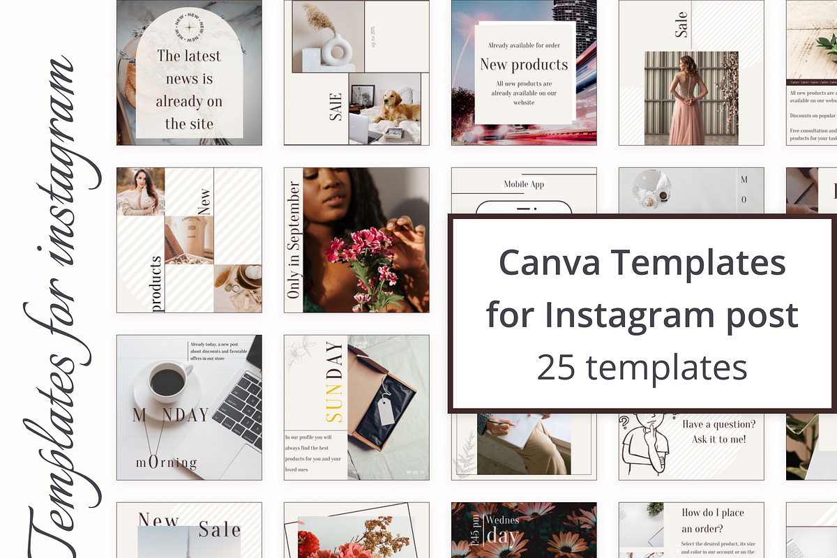 50 Canva templates (stories & feed), a Social Media Template by KaluginaWEB (Photo 2 of 13)