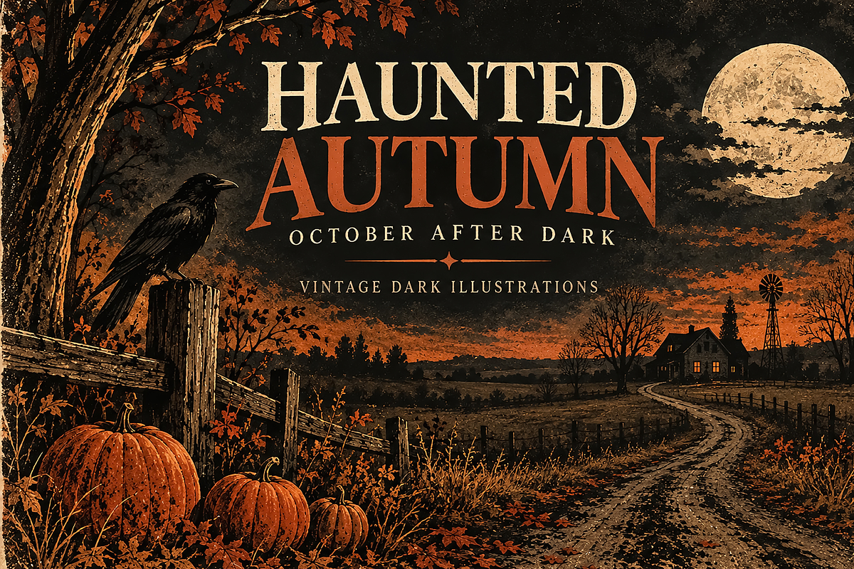 HAUNTED AUTUMN — October After Dark, a Seasonal Illustration by MarisoArt (Photo 1 of 5)
