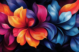 Colorful abstract floral design feat, a Photo by Tanuart
