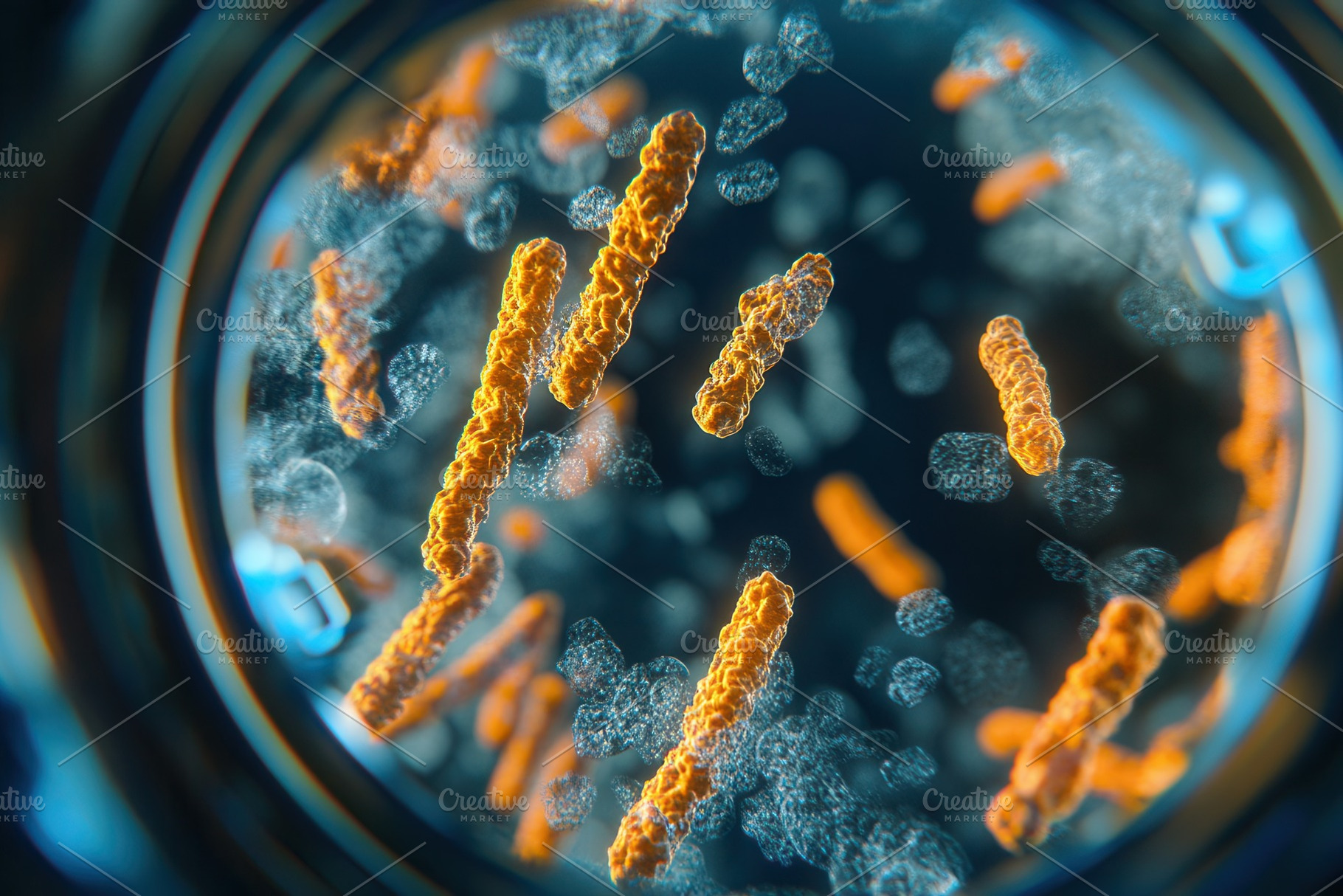 Microscopic view of bacteria, a Photo by Pavel_design