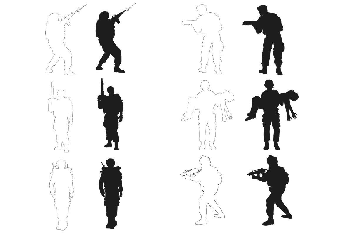 Soldier Figure Poses Set 1, 72 Poses, a Brush Add-On by Disasterology Ink (Photo 7 of 10)