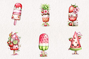 Whimsical Summer Ice-Cream Clipart, an Illustration by CreationArt (Thumbnail 2 of 10)