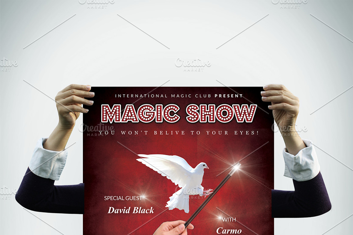Magician Poster Print Template v.3, a Flyer Template by Illusiongraphic