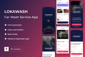 Lokawash - Car Wash App UI Kits