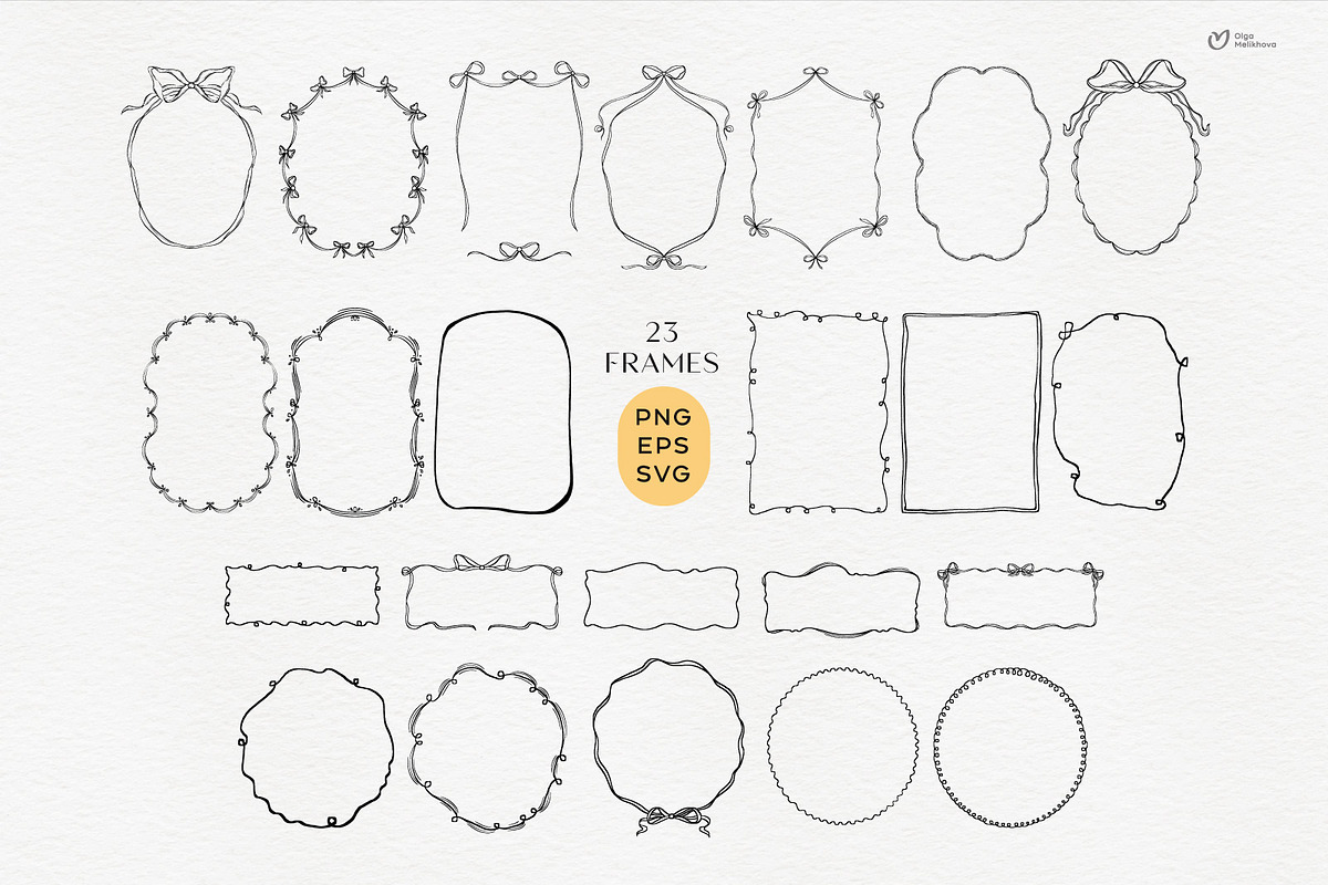 Whimsical Hand Drawn Frames Bundle, an Object Illustration by ollalya (Photo 2 of 8)