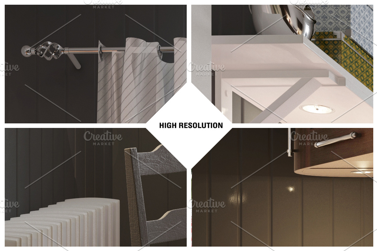 Kitchen Curtain Mock-up, a Household Mockup by IsometricWorld (Photo 4 of 9)