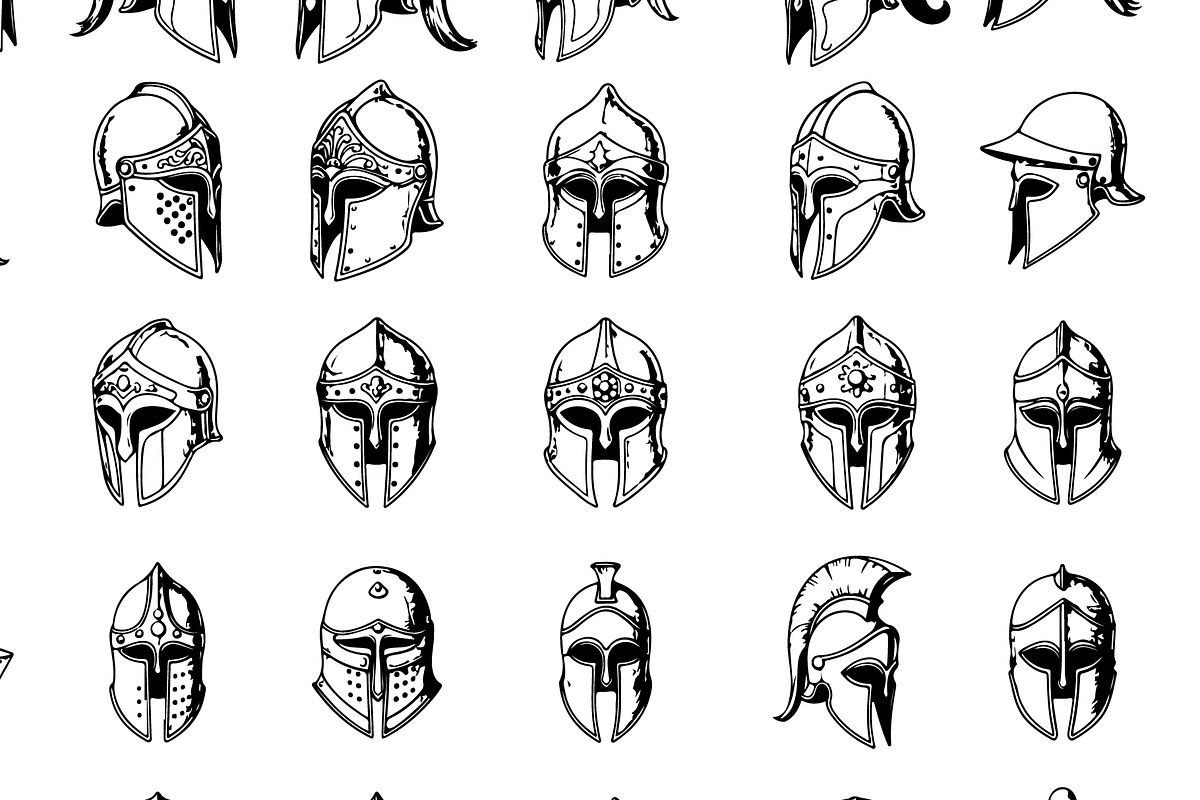 Ancient Greek Helmet Set, an Object Graphic by RT Studio (Photo 4 of 4)