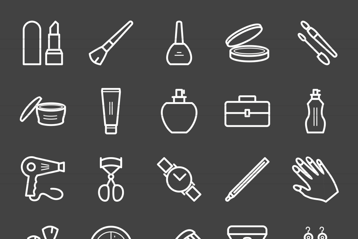 50 Makeup&Accessories Line Inverted, an Outline Icon by IconBunny