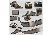 Old film strip, vector icon set, an Object Illustration by Allevinatis Studio (Thumbnail 1 of 3)