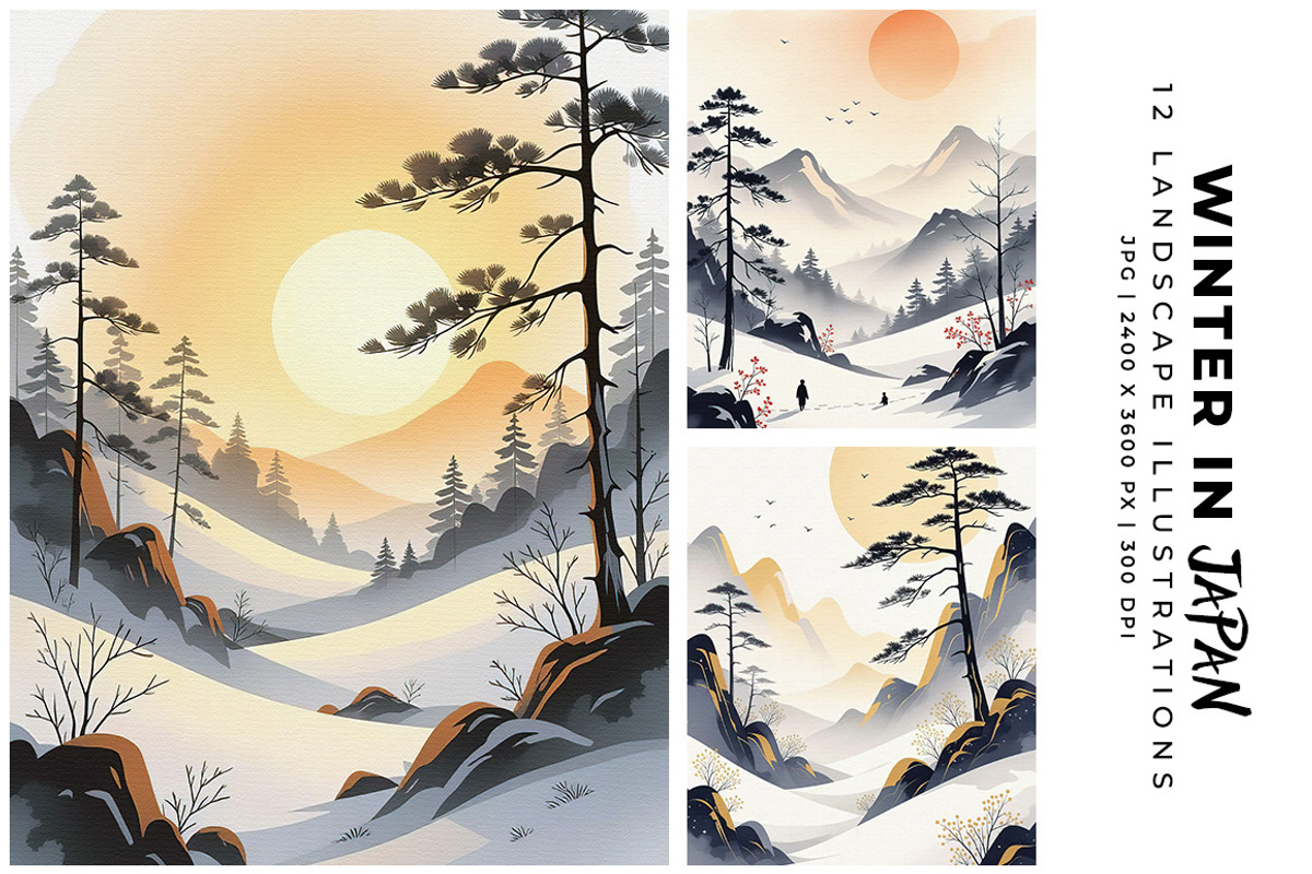 Winter in Japan, a Seasonal Illustration by Digital Art Creations (Photo 3 of 7)