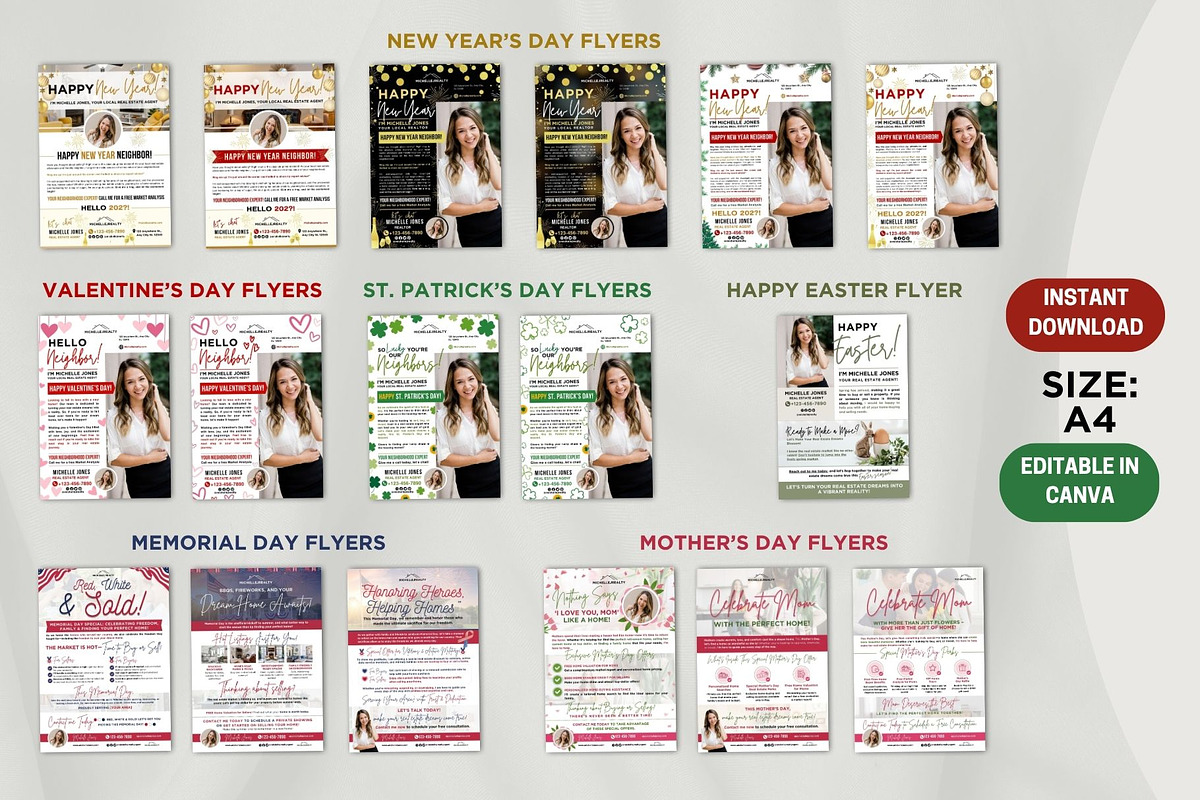 Real Estate Holiday Flyer Bundle preview 3