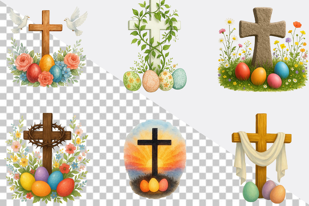 Easter Christian Crosses Sublimation, an Illustration by SVGArt (Photo 8 of 8)