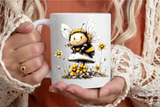 Whimsical Fuzzy Bee PNG Clipart Bund, an Illustration by designcity5 (Thumbnail 5 of 5)