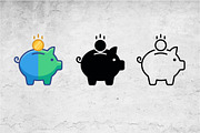 Flat Glyph Outline Piggy Bank Saving, an Outline Icon by Artonix (Thumbnail 2 of 2)