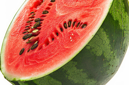 Fresh Watermelon Slice on White , Ge, a Photo by LOGOCREATIVE