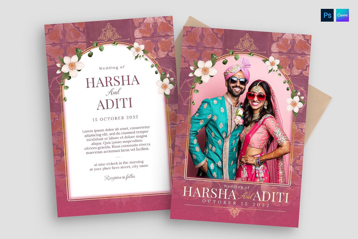 Indian Wedding Invitation Template preview 5