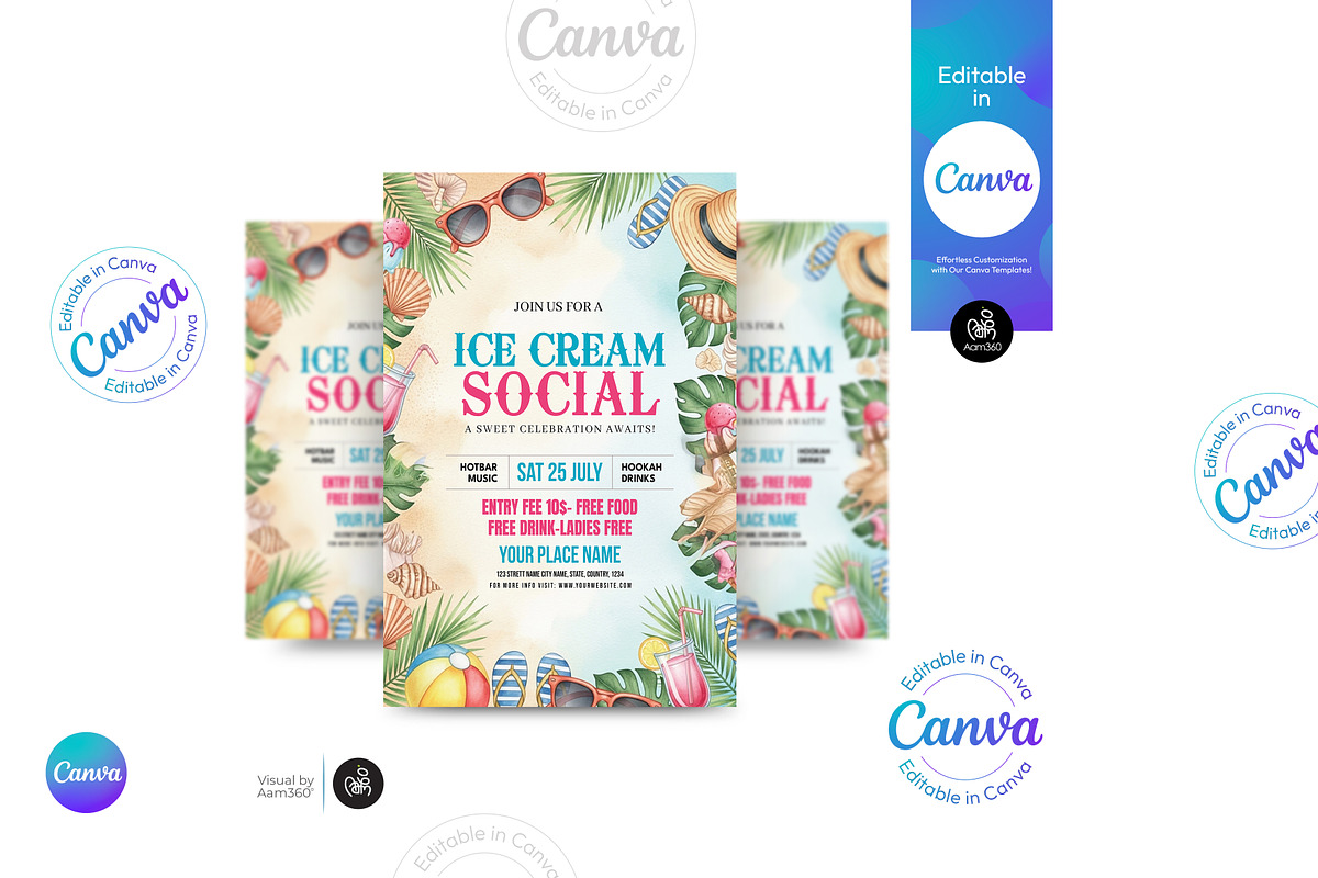 Ice Cream Social Flyer, a Flyer Template by Aam360 (Photo 3 of 3)