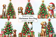 Christmas tree Dog Clipart, an Illustration by CraftArtStudio (Thumbnail 1 of 6)