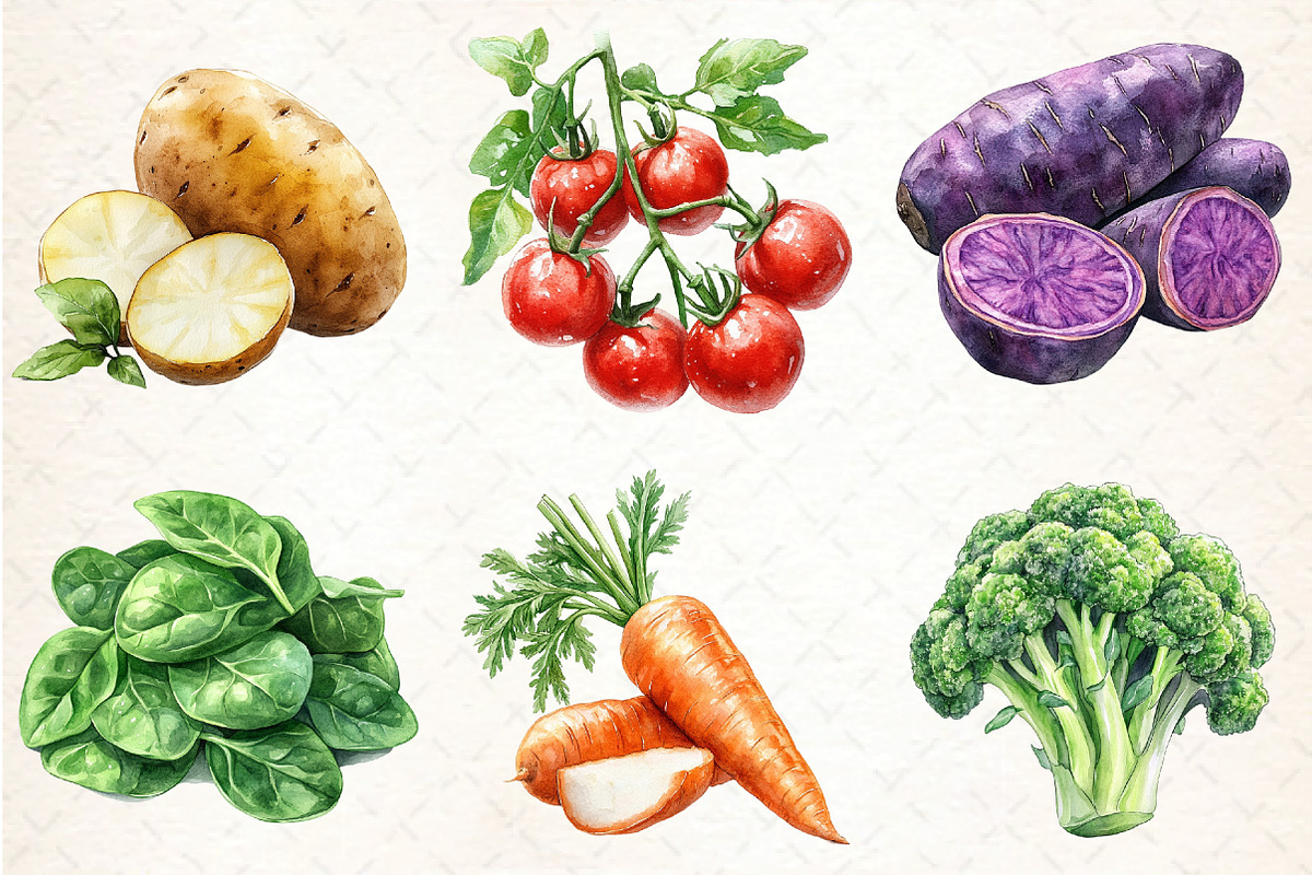 Watercolor Vegetables Clipart Bundle, an Illustration by DreamCafeArt (Photo 4 of 9)