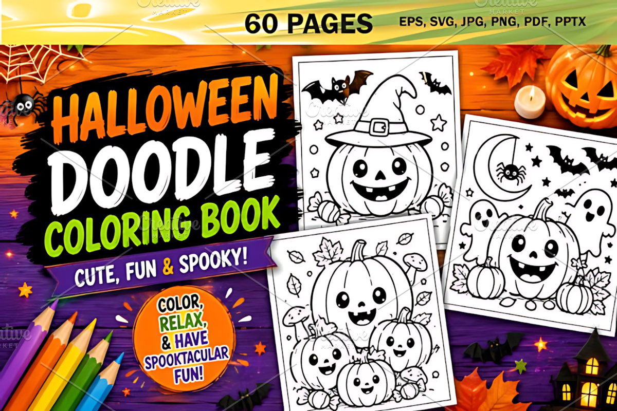 Autumn Coloring Book for Adults, a Seasonal Illustration by Design Station (Photo 2 of 3)