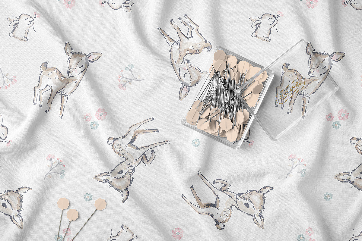 Cute Baby Deer & Bunny Pattern, a Pattern Graphic by StudioGlouna (Photo 3 of 5)