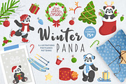 Winter Panda Vector Clipart, an Animal Illustration by IllarArt (Thumbnail 1 of 6)