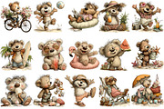 Funny Summer Teddy Bear PNG Clipart, an Illustration by OK Design (Thumbnail 3 of 6)