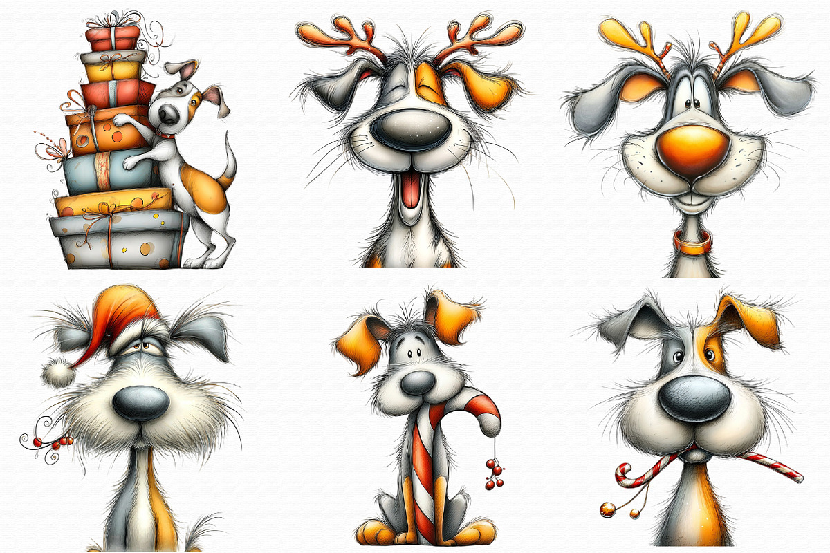 Funny Christmas Dog Clipart, an Illustration by Libby Wishes (Photo 6 of 7)