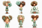 Whimsical St Patrick's Day Girl Clip, an Illustration by Craft Nest (Thumbnail 4 of 11)