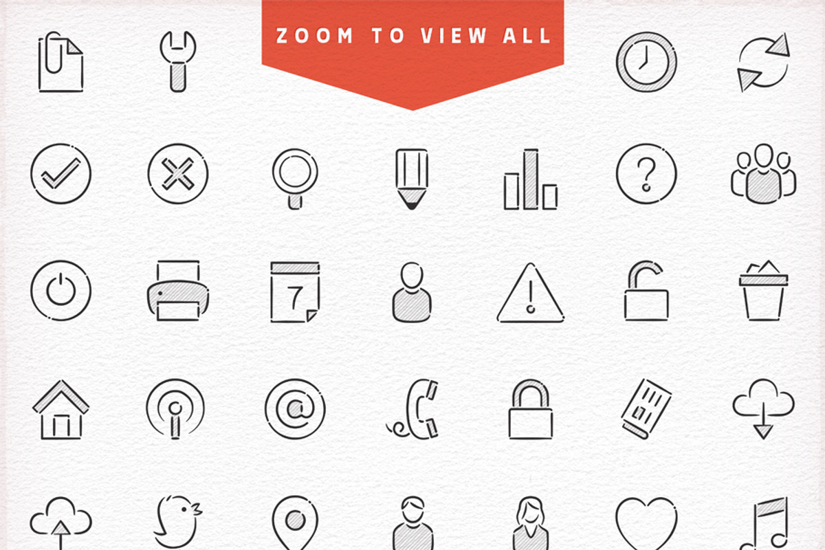 Hand Drawn Icons Bundle, an Outline Icon by Mera Pixels (Photo 4 of 5)