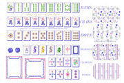 Mahjong Set PNG Watercolor DIY, a Graphic by LABFcreations (Thumbnail 1 of 6)