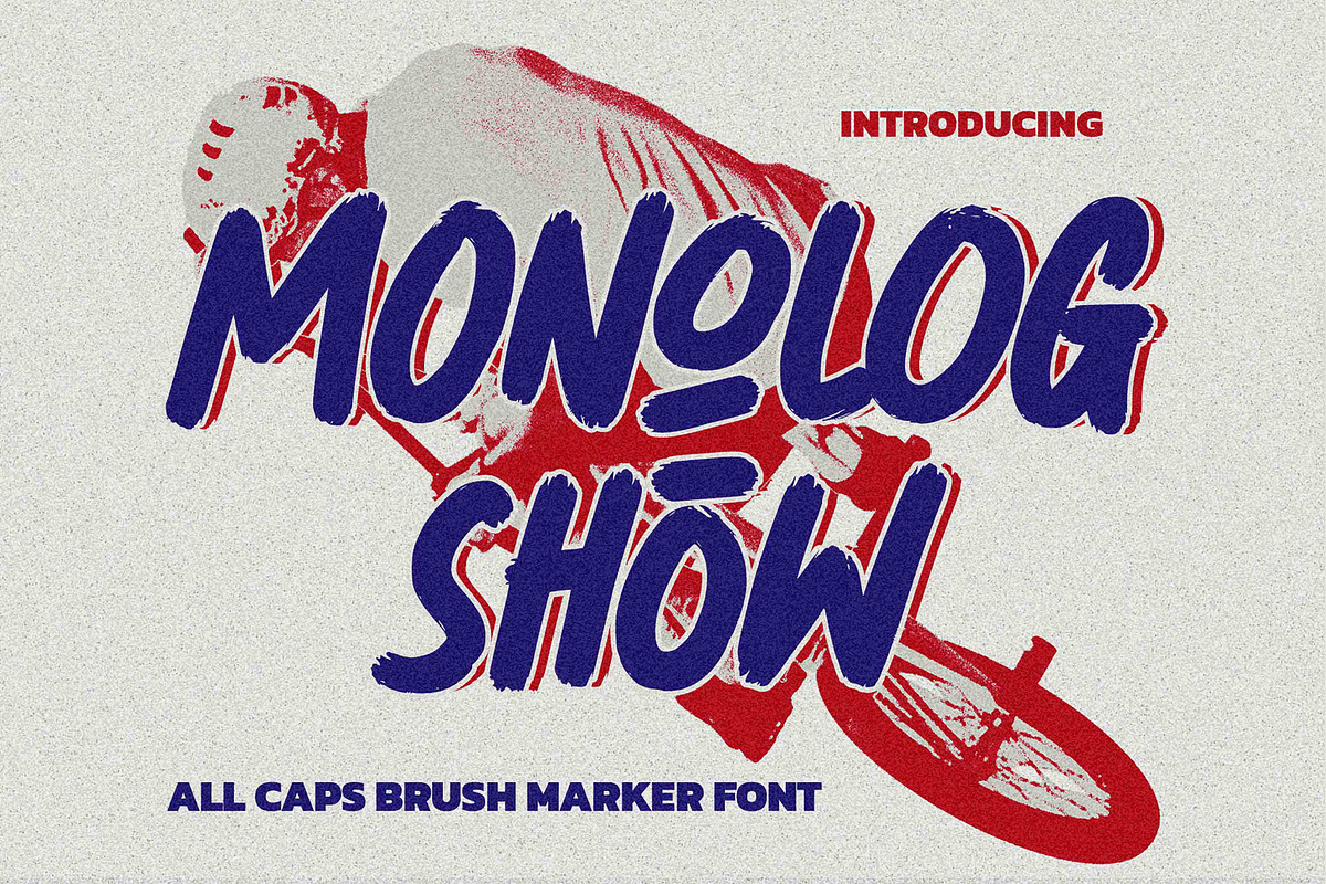 Monolog Show – All Caps Brush Marker, a Sans Serif Font by Almarkhatype (Photo 1 of 8)