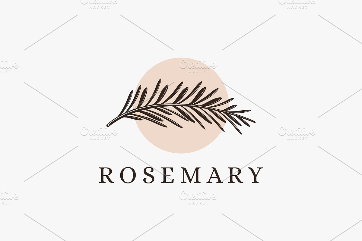 Silhouette Sprig of rosemary logo, a Branding & Logo Template by DOMHOUZE