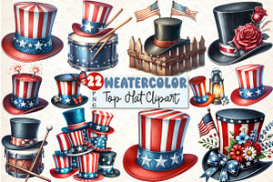 4th Of July Top Hat Sublimation Clip, a Seasonal Illustration by Rose Art