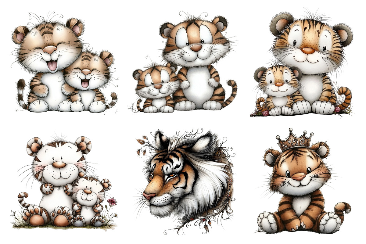Watercolor Tiger Clipart, an Illustration by Daily.Designs (Photo 5 of 5)