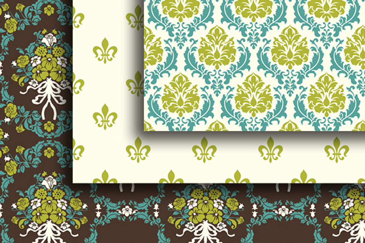 18 Versailles style papers + frames, a Pattern Graphic by CLIPART GARDEN (Photo 4 of 5)