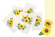 Sunflowers Watercolor Collection, an Illustration by Contes_de_fée (Thumbnail 3 of 21)