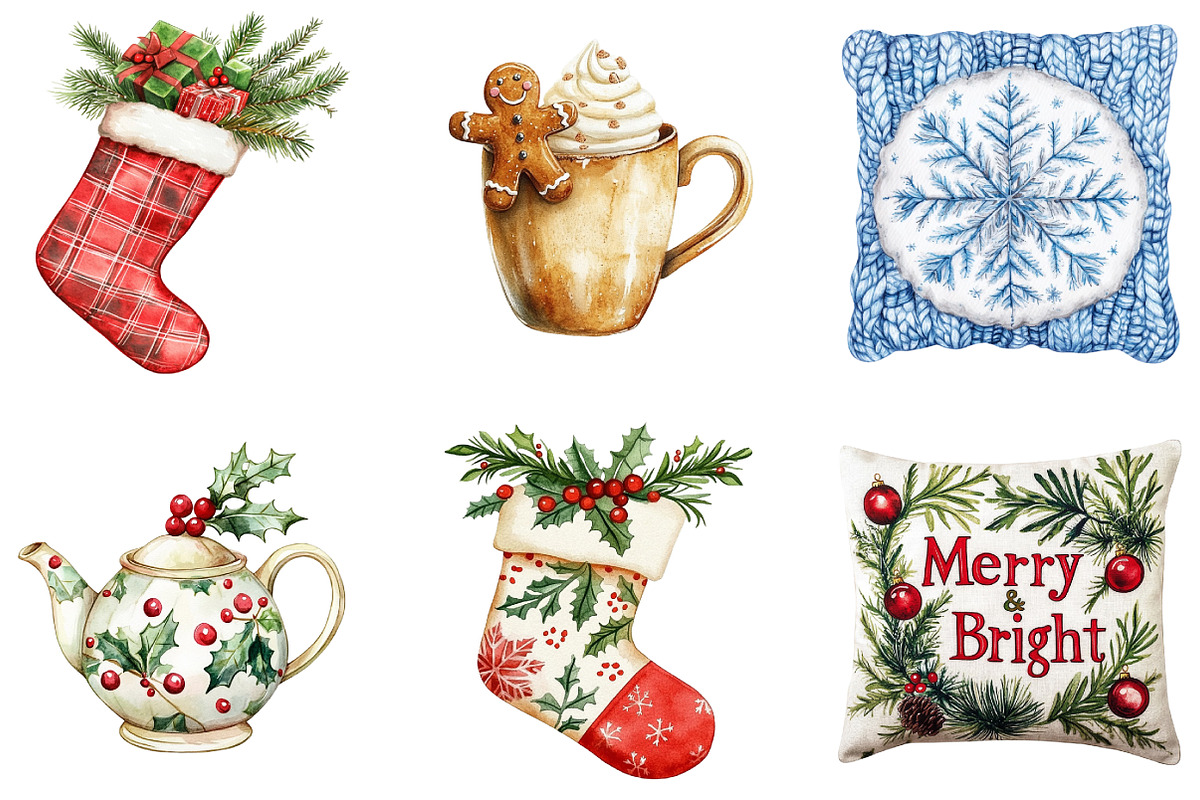 Cozy Christmas Clipart, an Illustration by DreamArtGraphic (Photo 5 of 5)