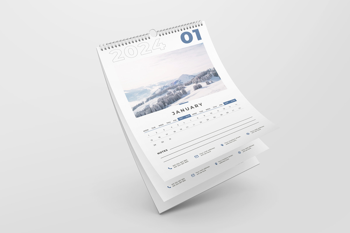 Wall Calendar 2024, a Print Template by Uiparvin (Photo 1 of 3)