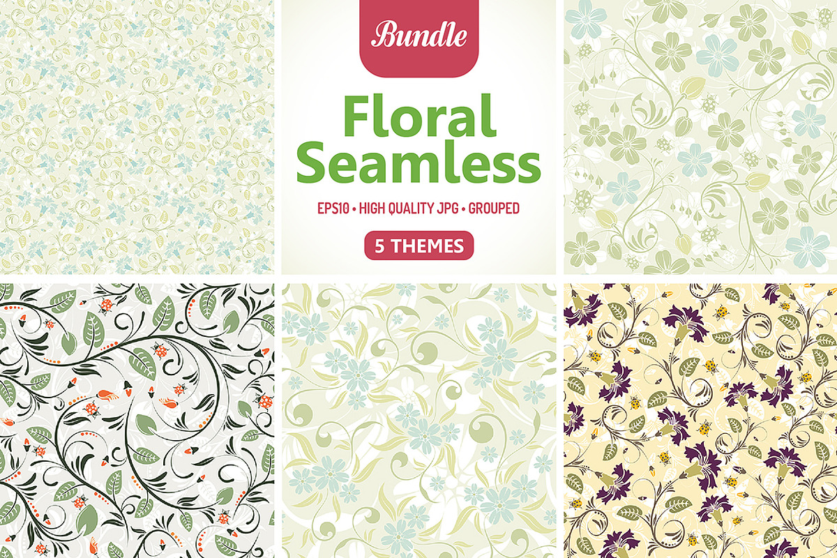 Flower Seamless Patterns, a Pattern Graphic by TAlex (Photo 1 of 6)