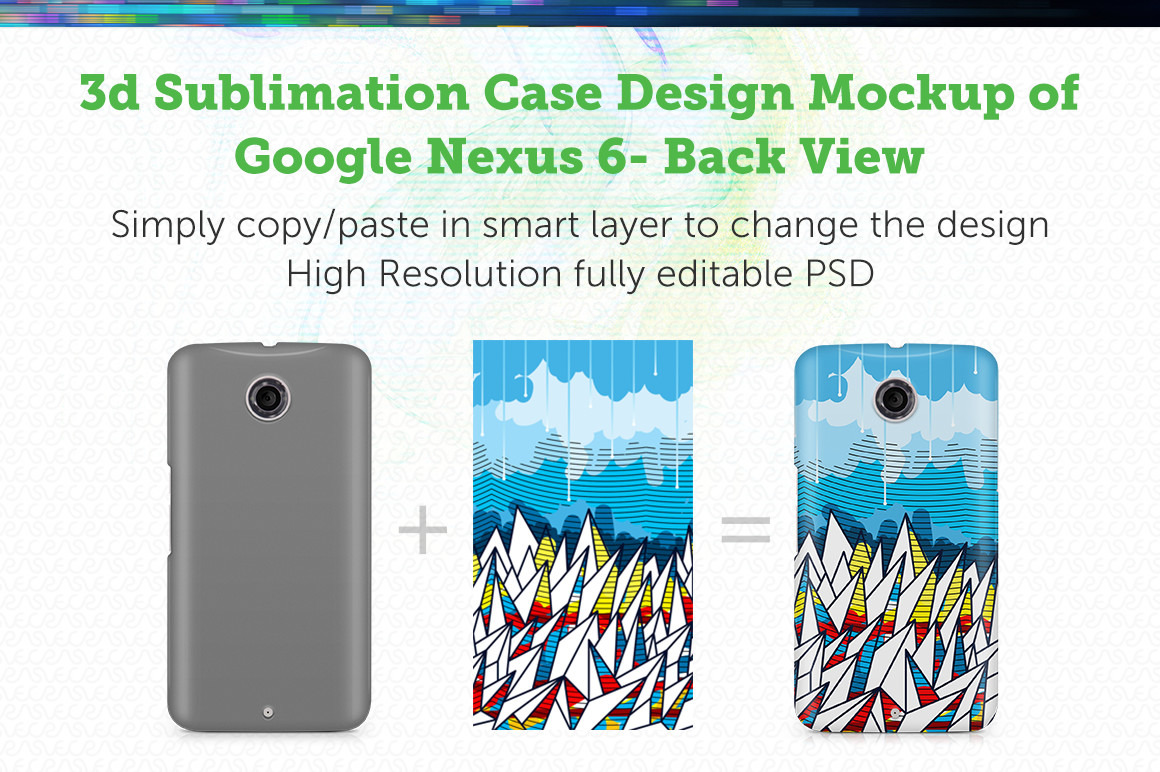 Google Nexus 6 3D Sublimation Mockup by Vecras  Creative Market
