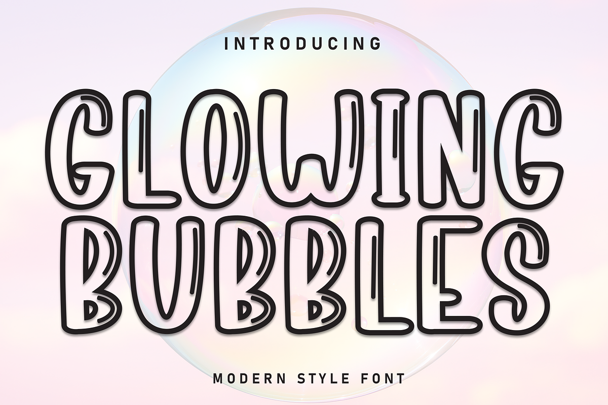 Glowing Bubbles | Script Font, a Script Font by Scratchones (Photo 1 of 8)